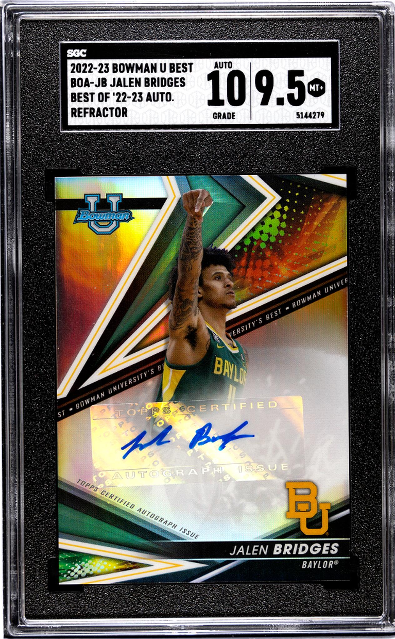 2023 Bowman #BOA-JB Jalen Bridges Best of 2022-23 Autograph Auto SGC 9.5