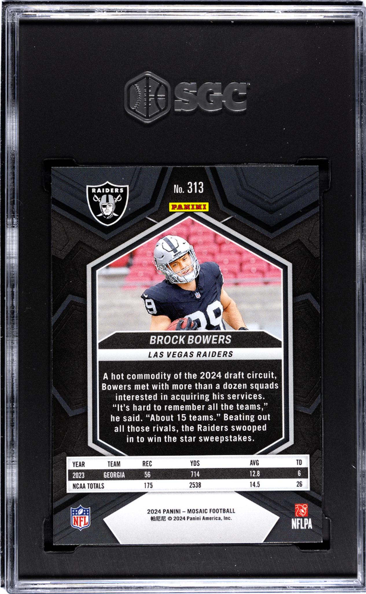 2024 Panini Mosaic #313 Brock Bowers SGC 9