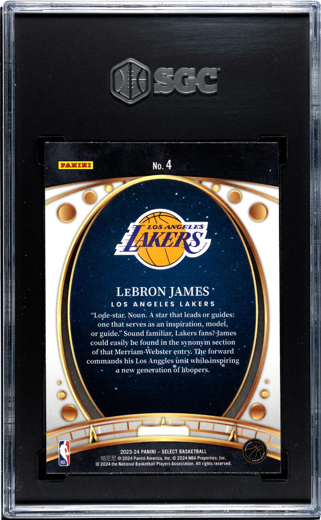2023-24 Panini Select Lodestar LeBron James #4 SGC 10