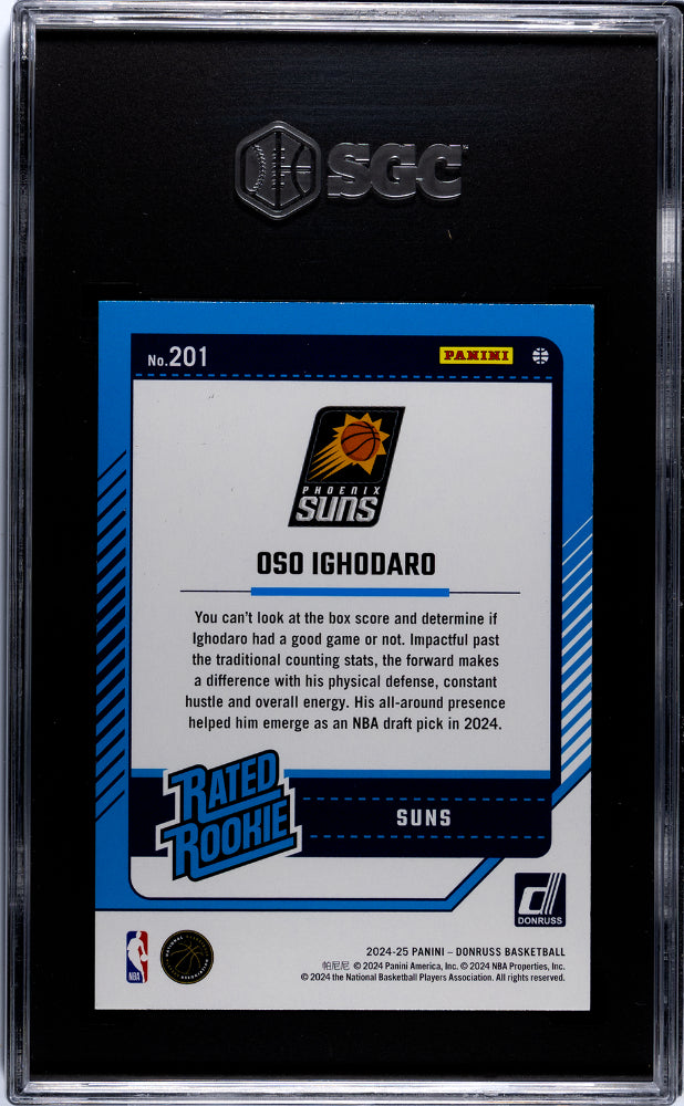 2024 Donruss Rated Rookie Oso Ighodaro #201 RC SGC 9.5