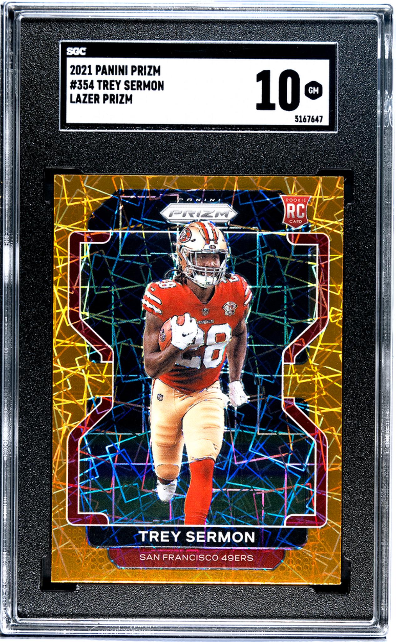 2021 Panini Prizm #354 Trey Sermon Lazer Rookie  SGC 10