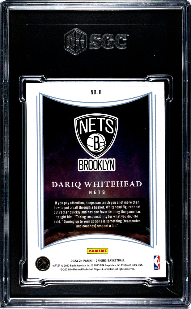 2023 Panini Origins Dawn Dariq Whitehead #8 SGC 10