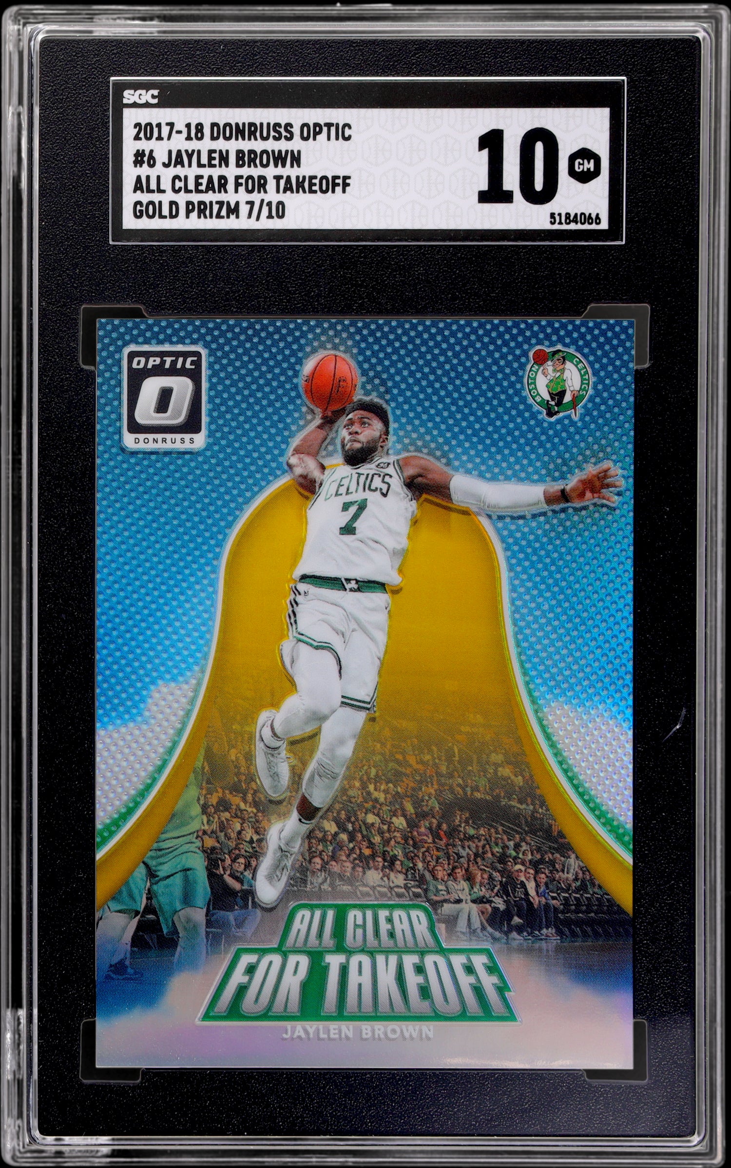 2017-18 Donruss Optic All Clear For Takeoff Jaylen Brown #6 7/10 SGC 10
