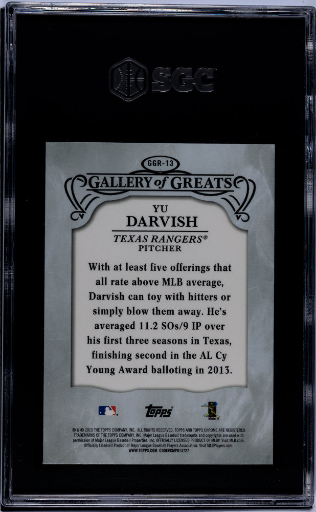 2015 Topps Chrome #GGR-13 Yu Darvish Gallery of Greats SGC 9.5