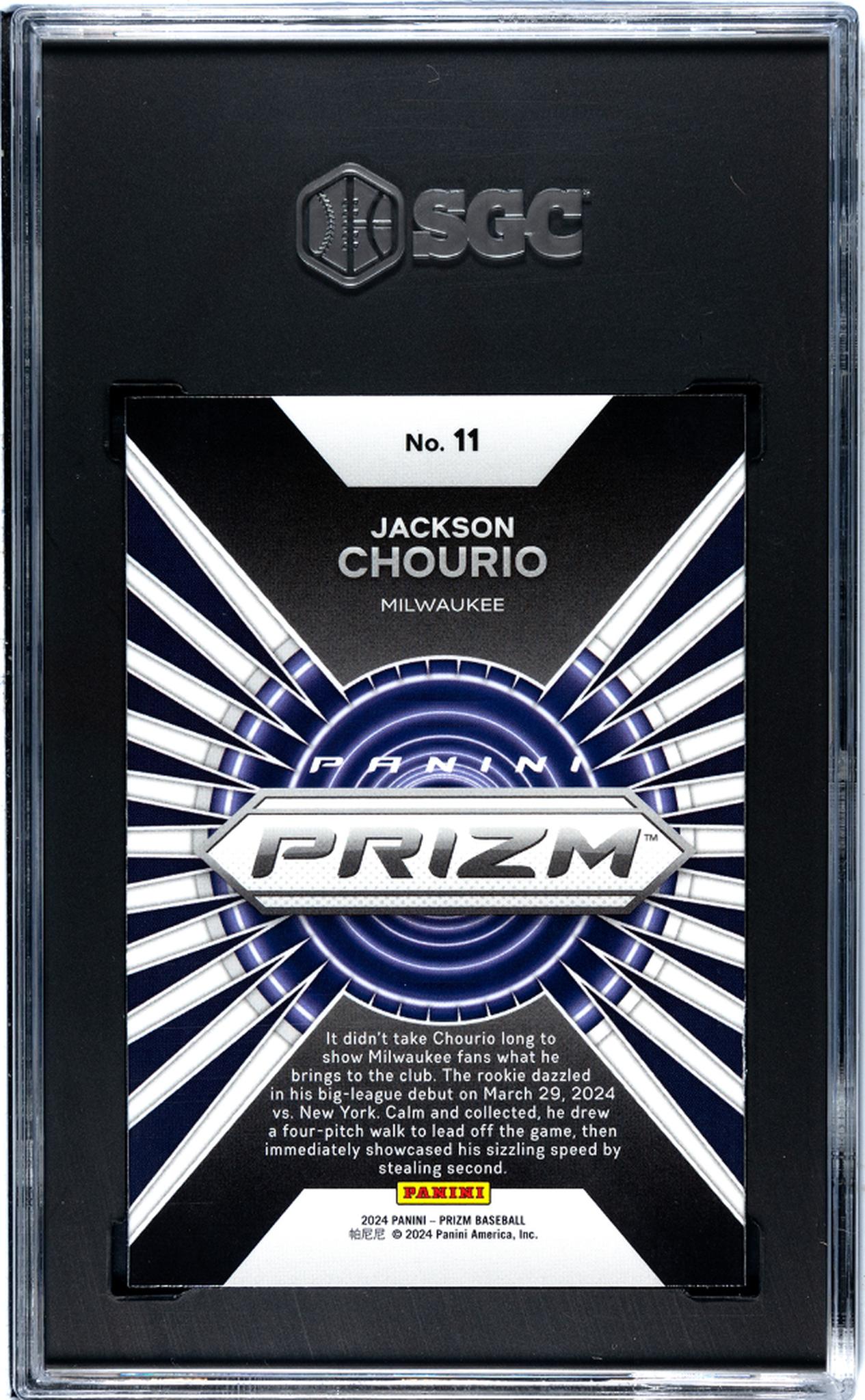 2024 Prizm #11 Jackson Chourio Hype SGC 10