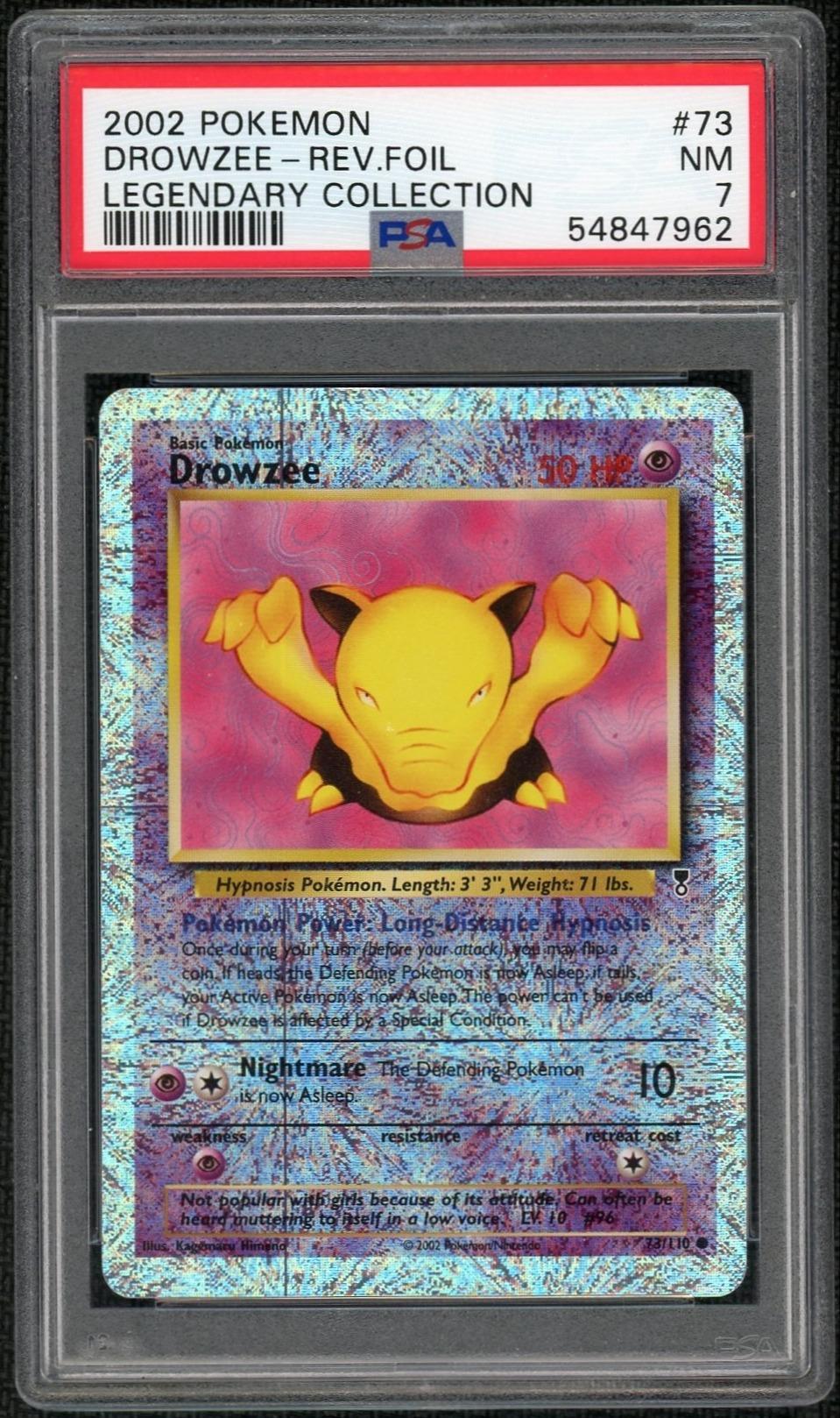 2002 Pokemon Legendary Collection Reverse Holo Drowzee #73 PSA 7