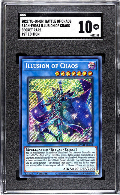 Yu-Gi-Oh! Illusion of Chaos BACH-EN034 Secret Rare 1st Edition SGC 10