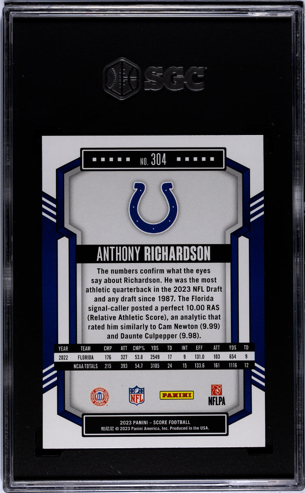 2023 Panini Score Anthony Richardson #304 RC SGC 9.5