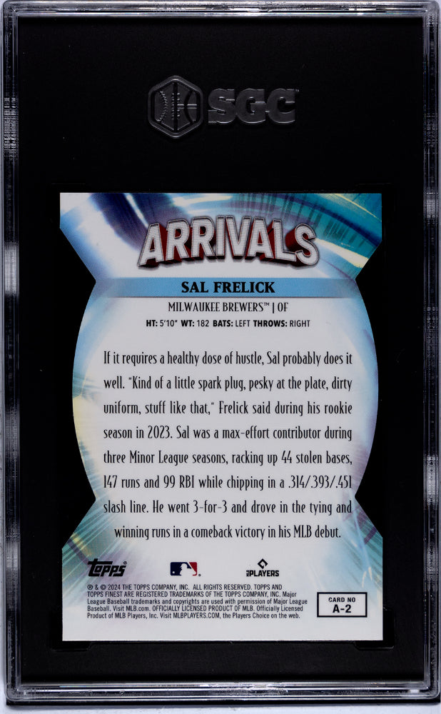 2024 Topps Finest #A-2 Sal Frelick Arrivals SGC 9.5