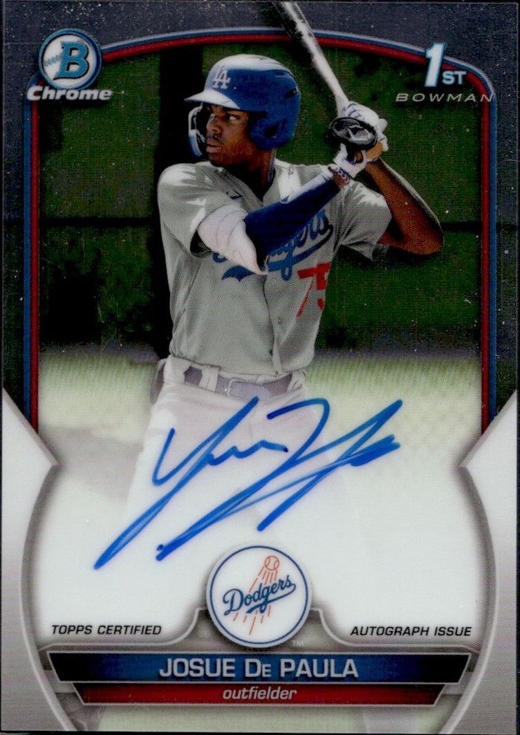 2023 Bowman Chrome #CPA-JDE Josue De Paula Rookie Auto Los Angeles Dodgers