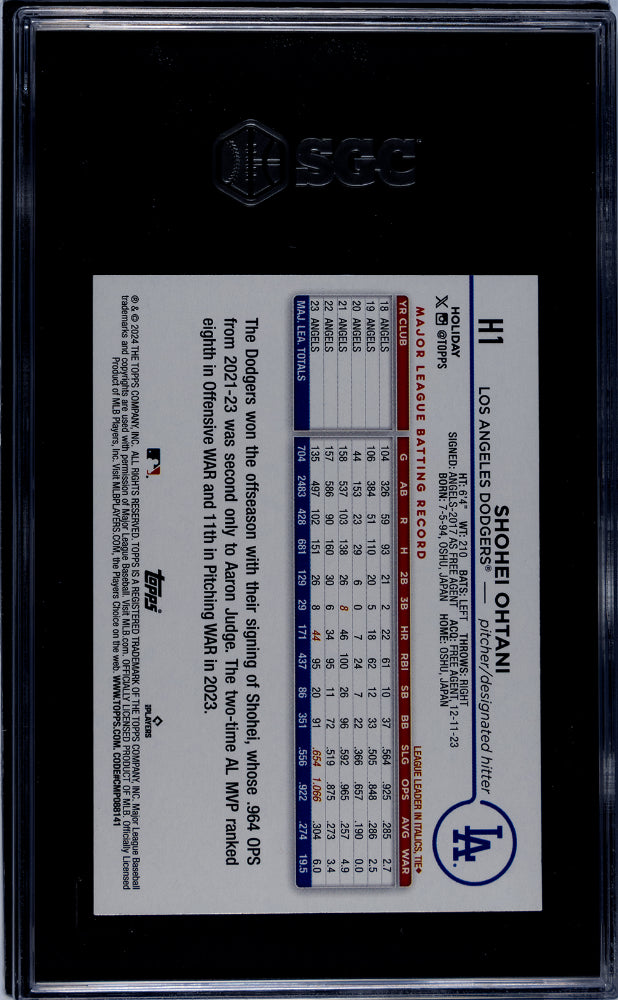 2024 Topps Holiday Shohei Ohtani #H1 SGC 9.5