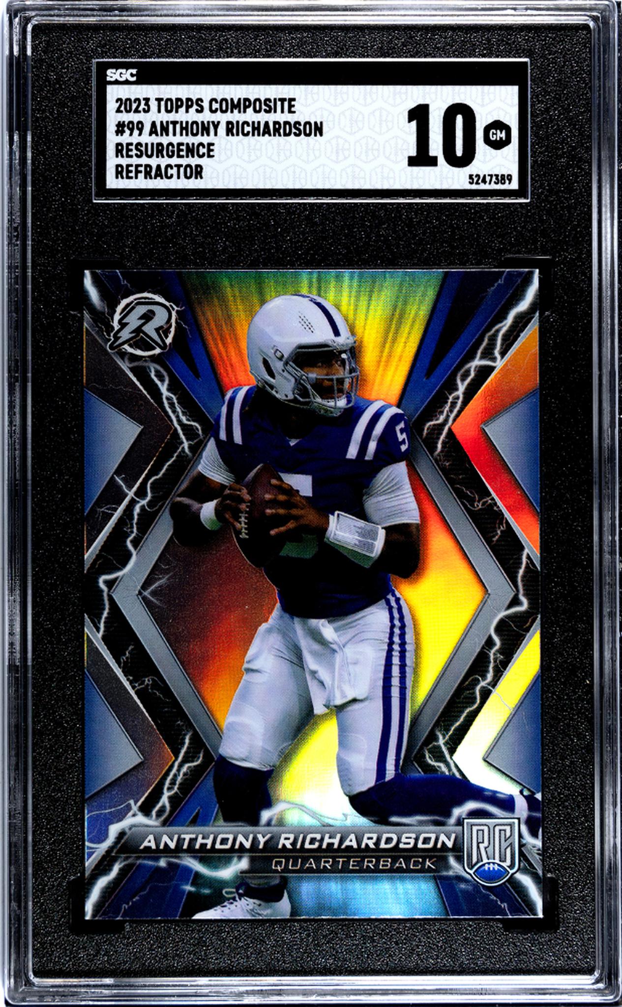 2023 Topps Composite #99 Anthony Richardson Refractor Rookie SGC 10