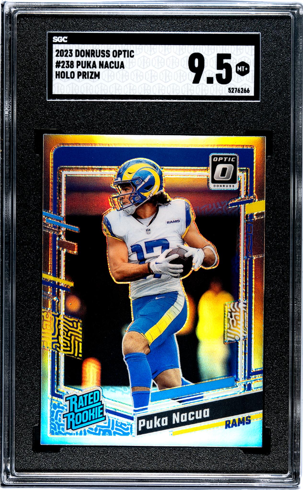 2023 Panini Donruss Optic #238 Puka Nacua Holo Prizm Holo Rookie SGC 9.5 MT+