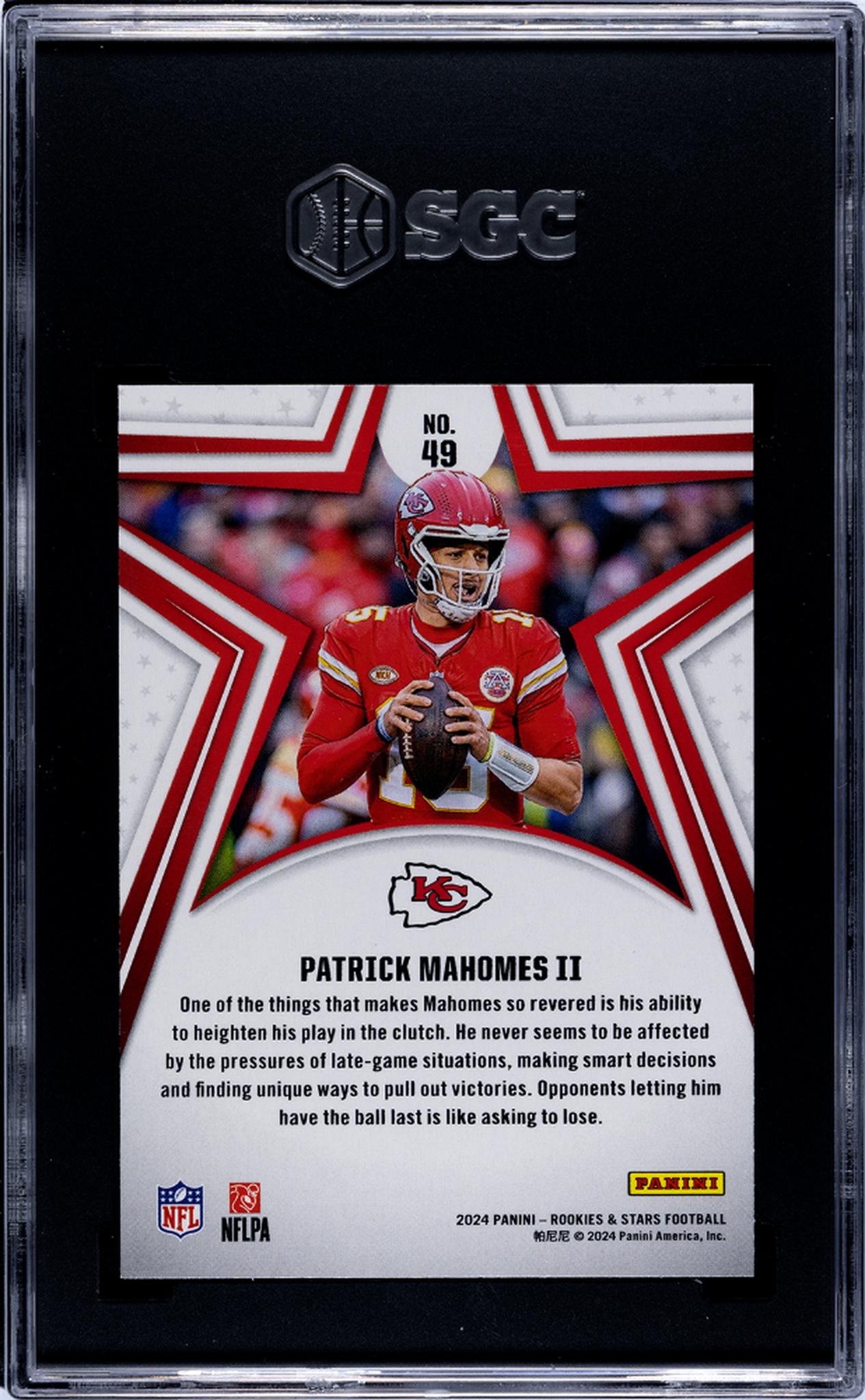 2024 Panini Rookies & Stars Red Patrick Mahomes II #49 SGC 9
