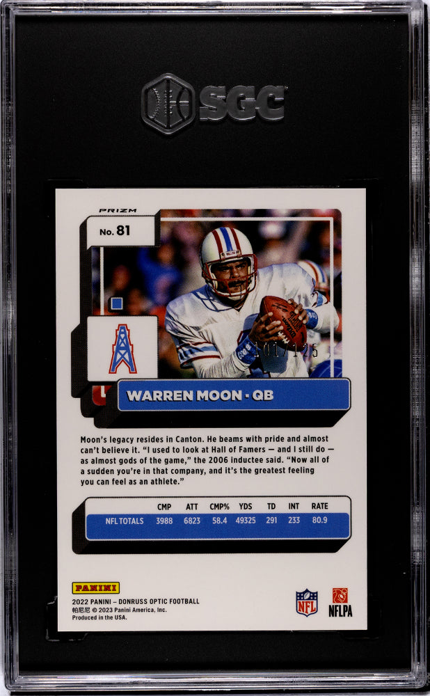 2022 Panini Donruss Optic #81 Warren Moon Silver /125 SGC 10 Gem Mint