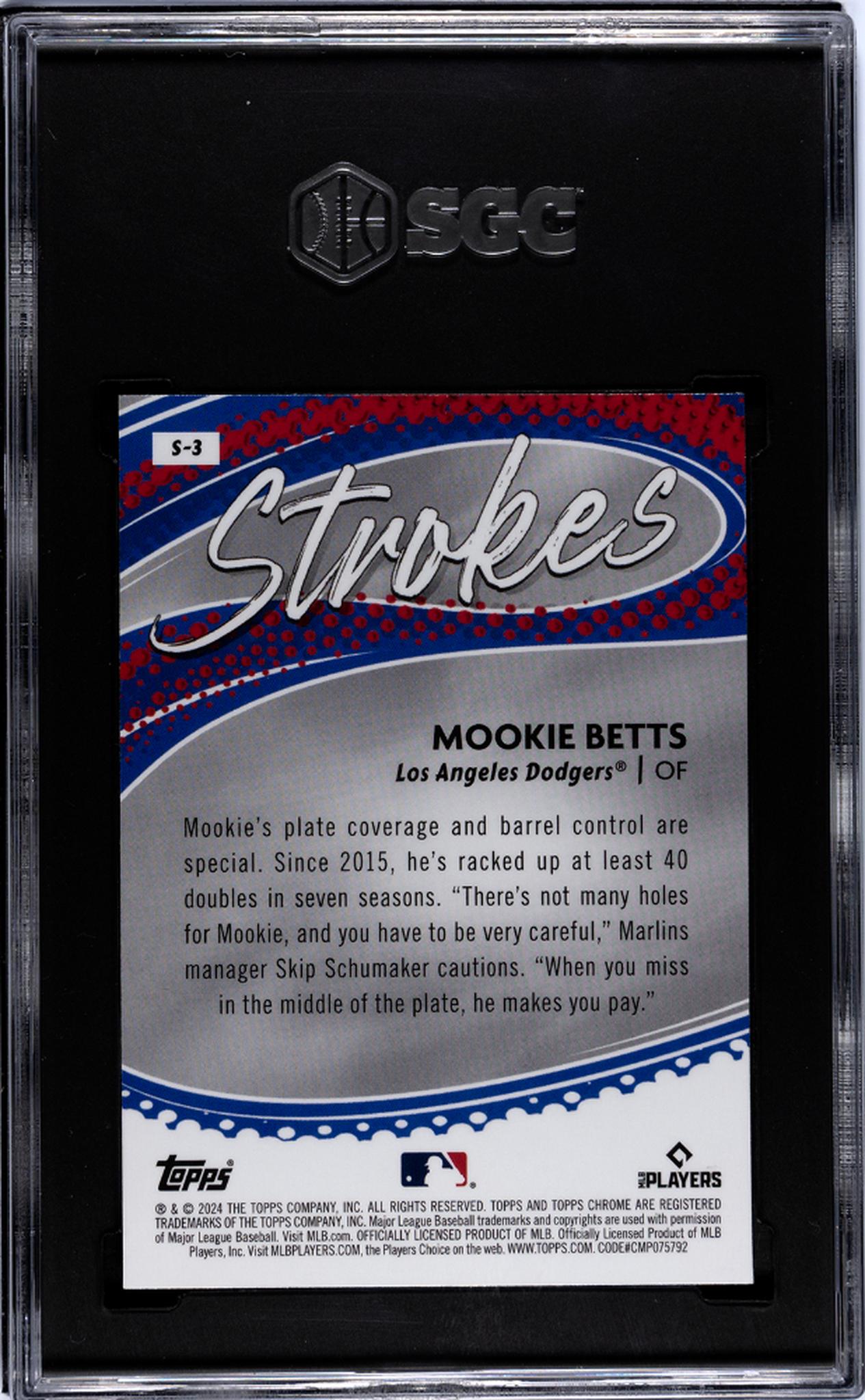 2024 Topps Chrome #S-3 Mookie Betts Strokes SGC 10