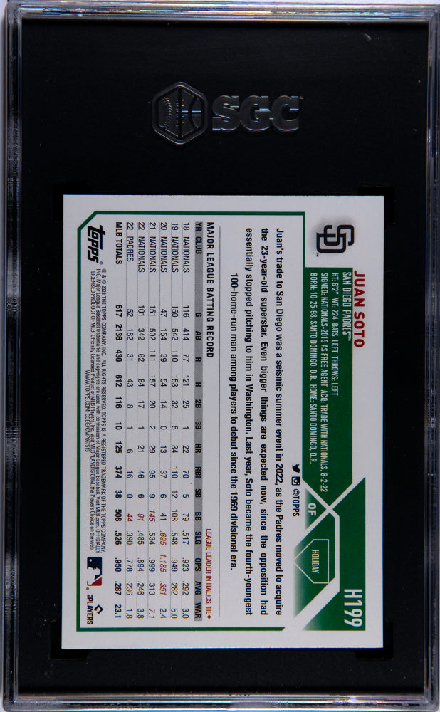 2023 Topps Holiday Juan Soto #H199 SGC 10