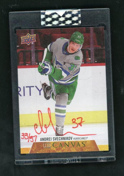 2020-21 Upper Deck UD Canvas Andrei Svechnikov Clear Cut Auto #CS-AS /37