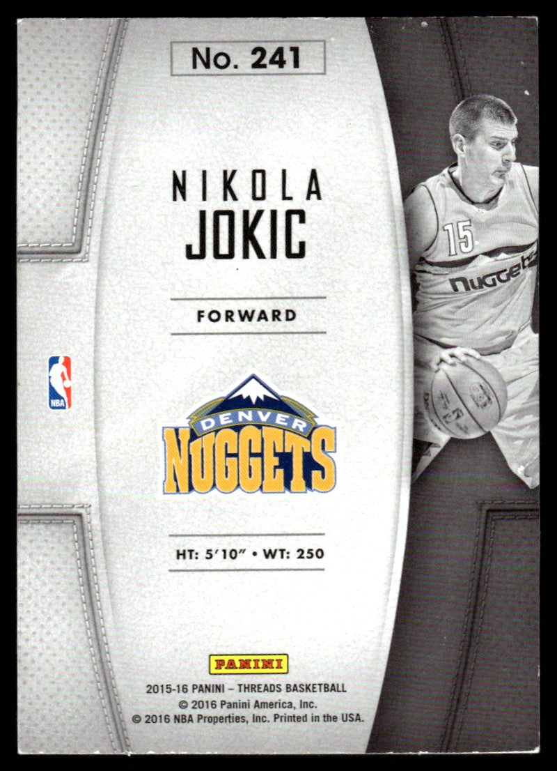 2015 Panini Threads Rookie #241 Nikola Jokic