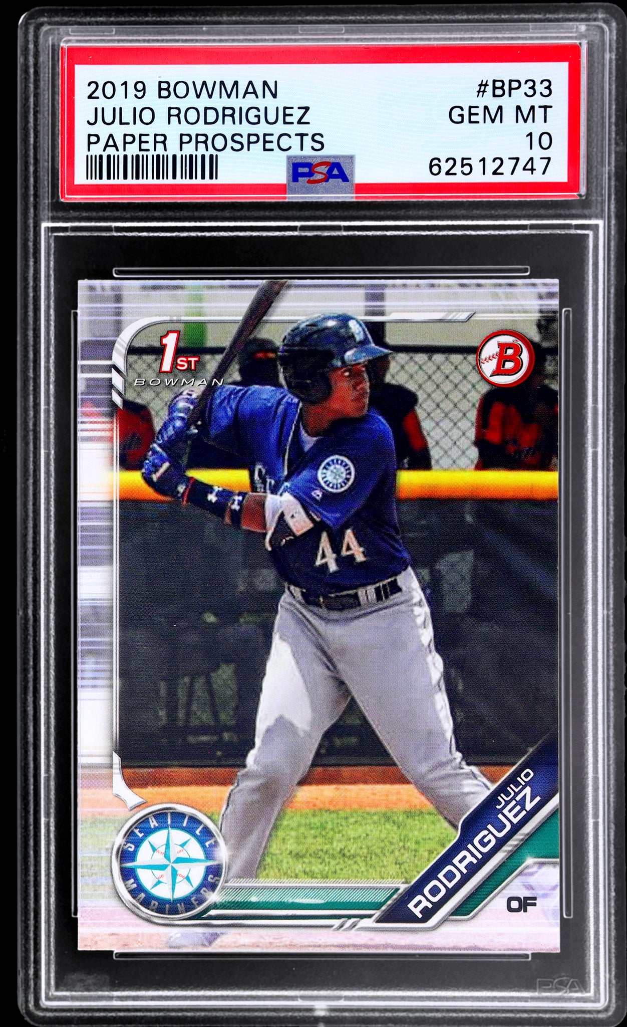 2019 Bowman Paper Prospect Julio Rodriguez #BP33 PSA 10