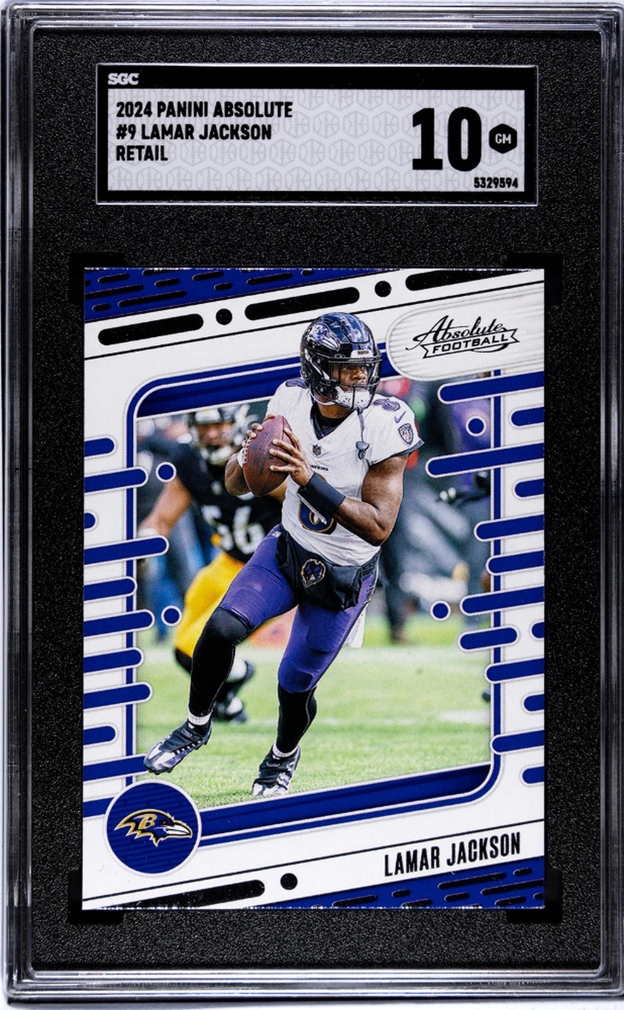 2024 Panini Absolute #9 Lamar Jackson Retail SGC 10