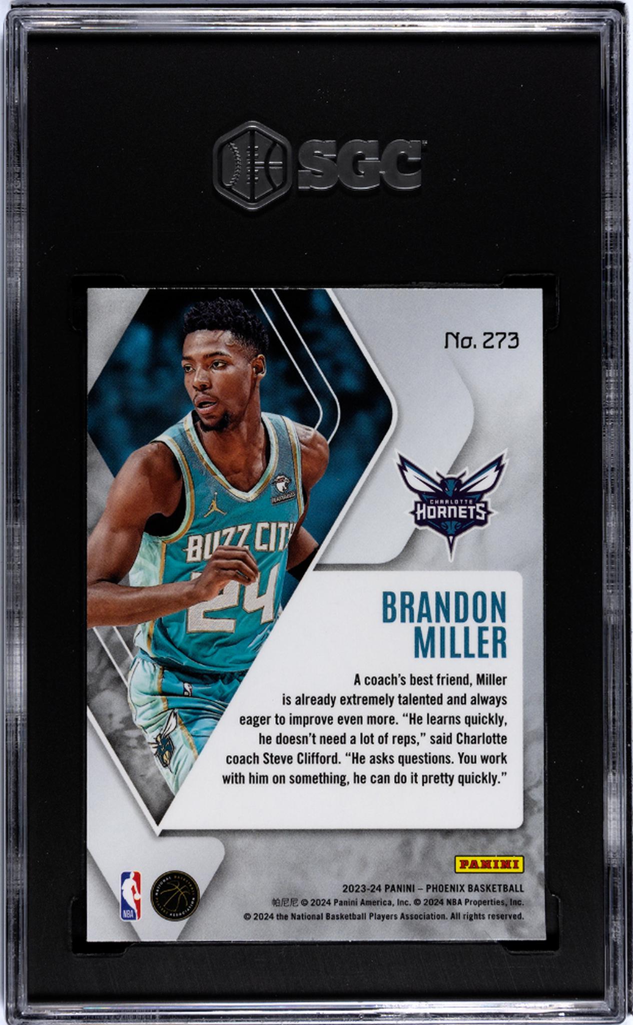 2023-24 Panini Phoenix #273 Brandon Miller SGC 10