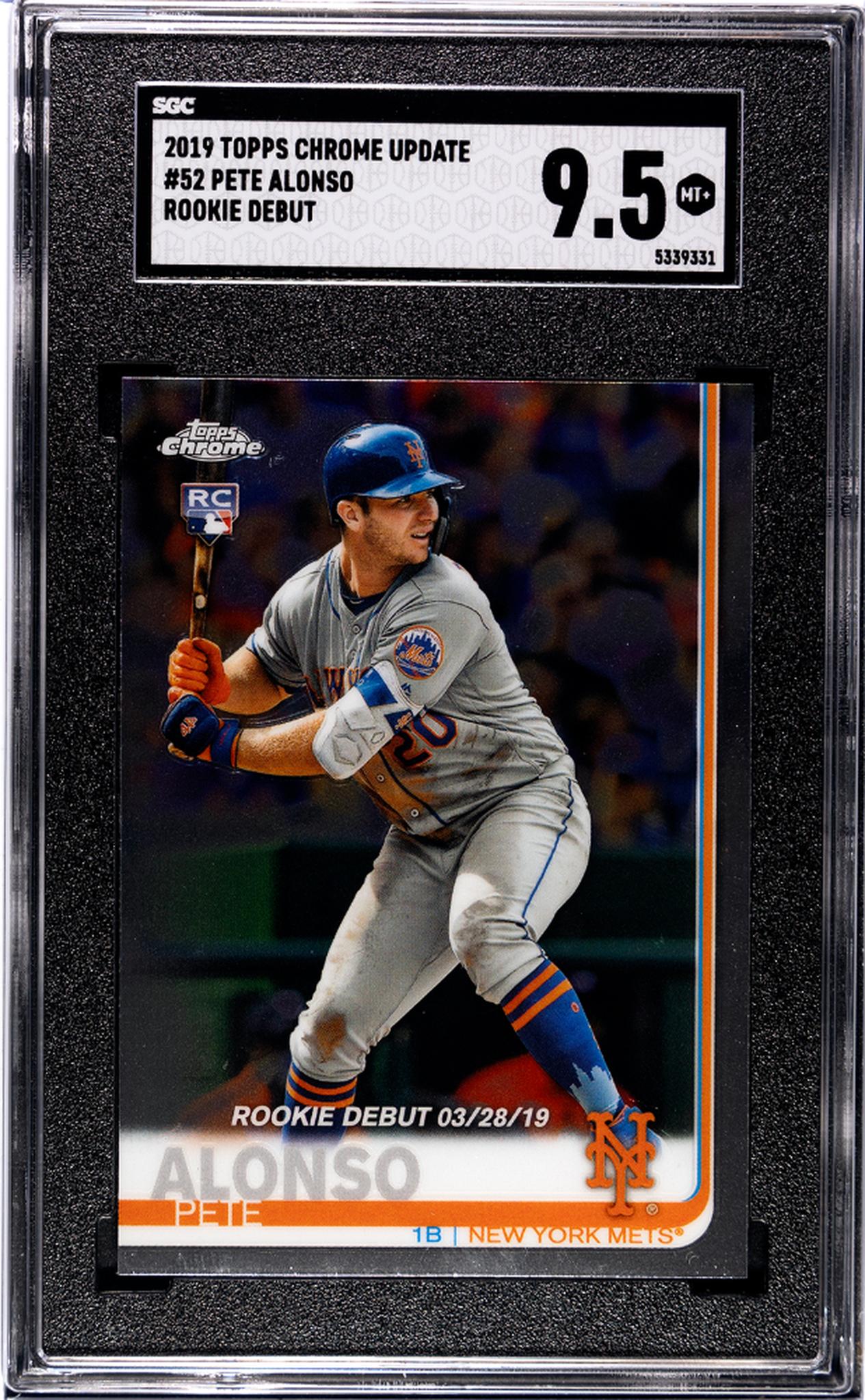 2019 Topps Chrome Update #52 Pete Alonso Rookie Debut SGC 9.5