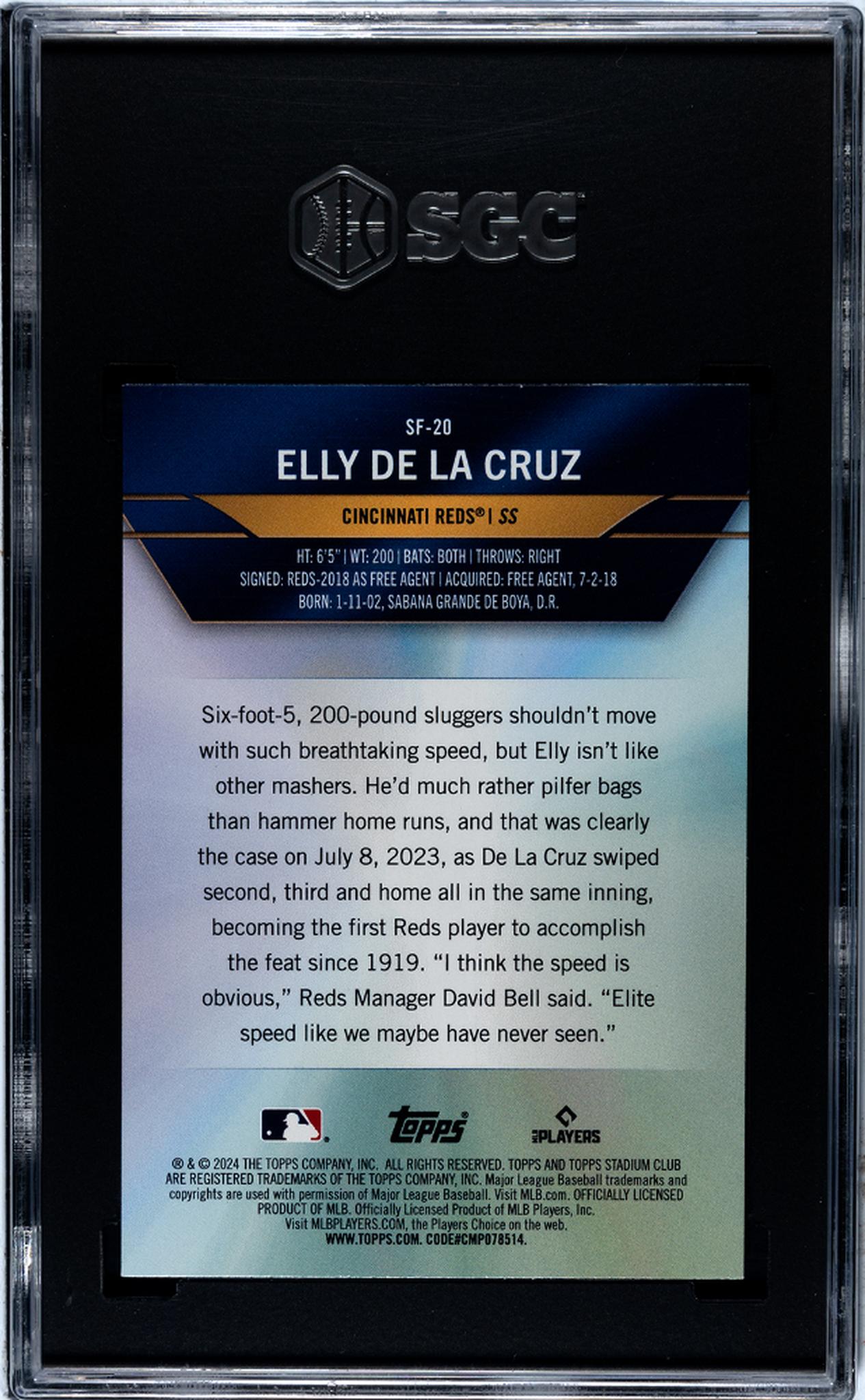 2024 Topps Stadium Club #SF-20 Elly De La Cruz Special Forces SGC 10