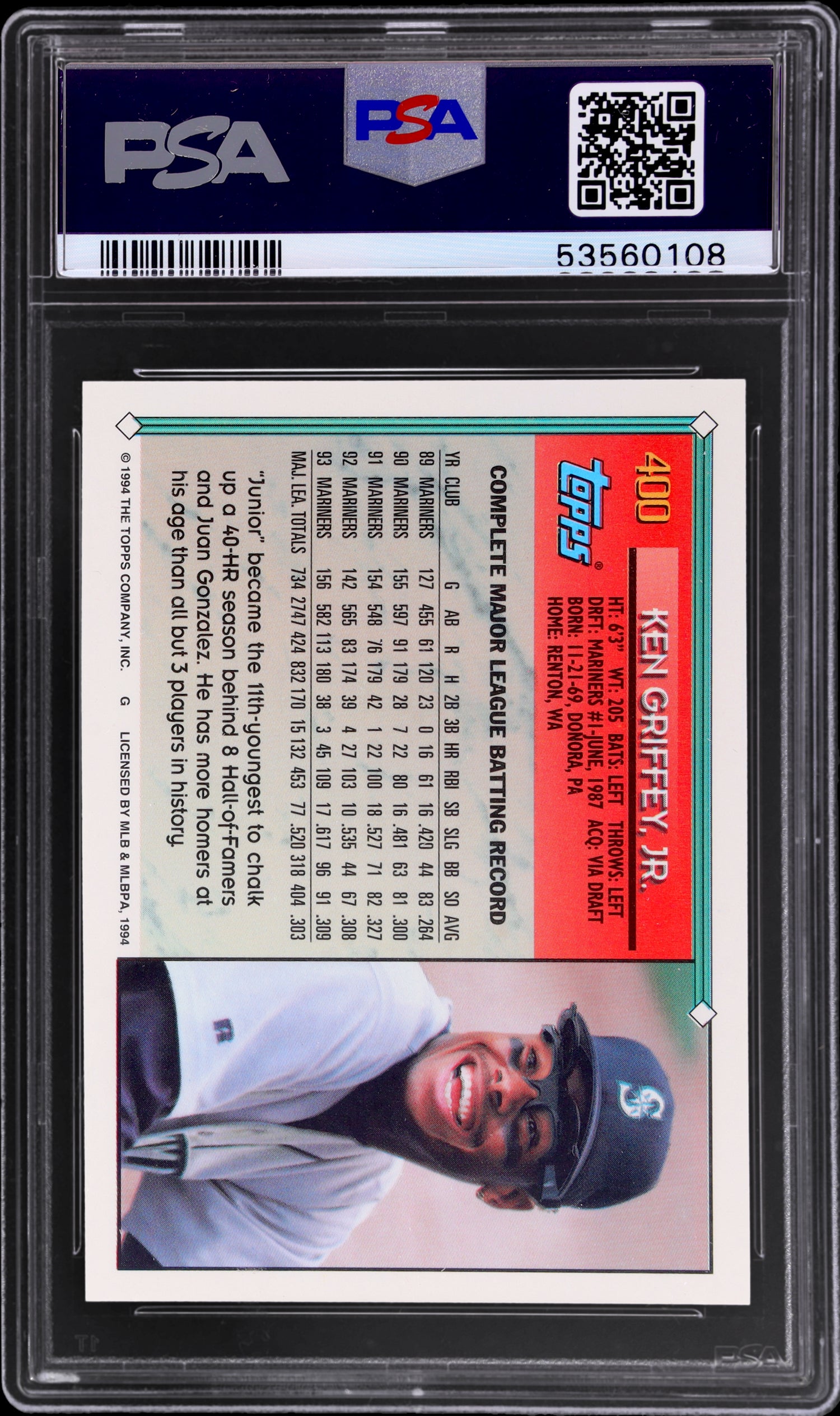 1994 Topps Ken Griffey Jr. #400 PSA 8