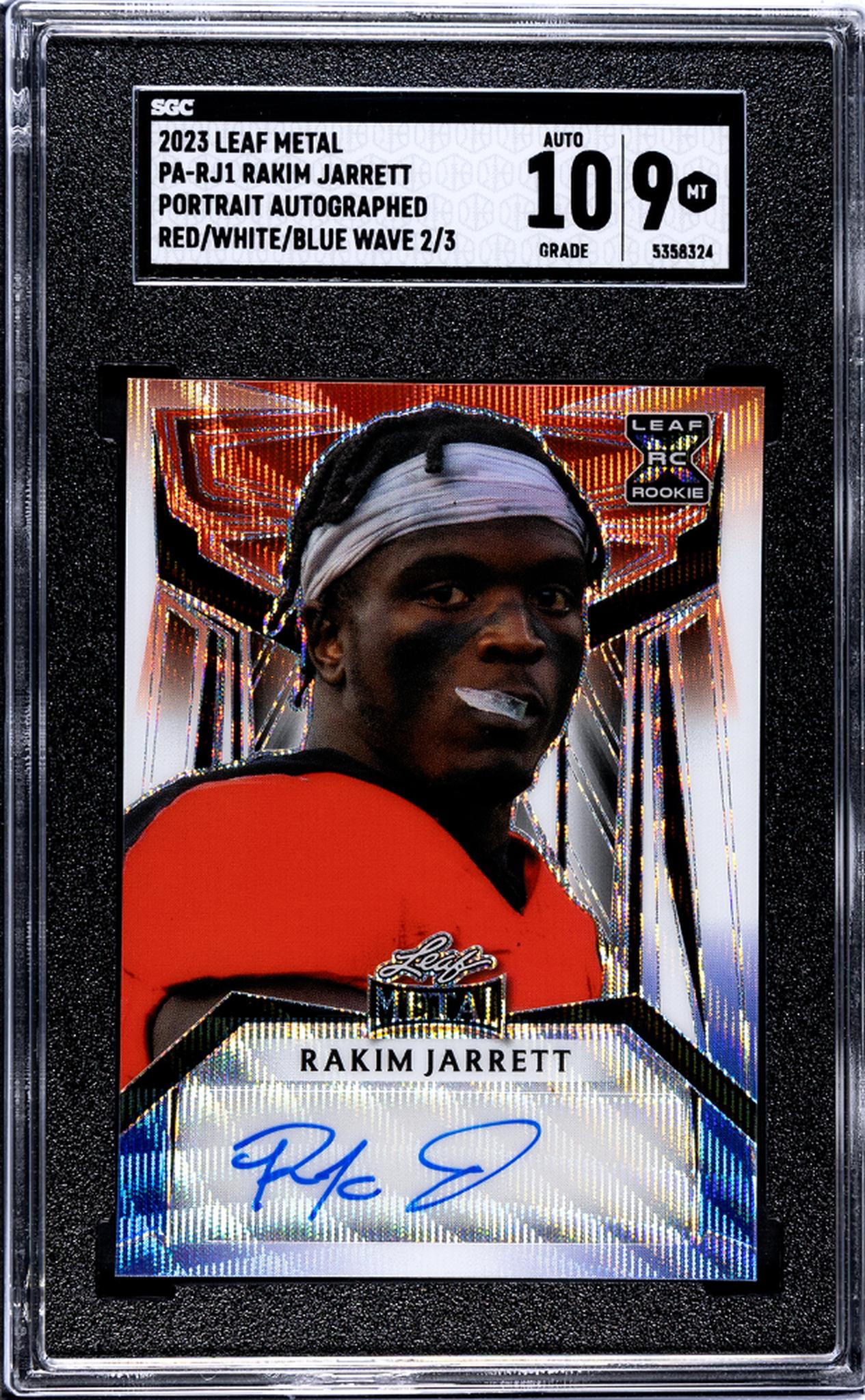 2023 Leaf Metal #PA-RJ1 Rakim Jarrett Portrait Autographed /3 Auto SGC 9