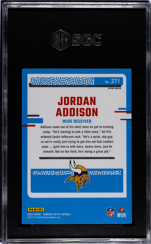 2023 Donruss Optic #271 Jordan Addison Rated Rookie SGC 9