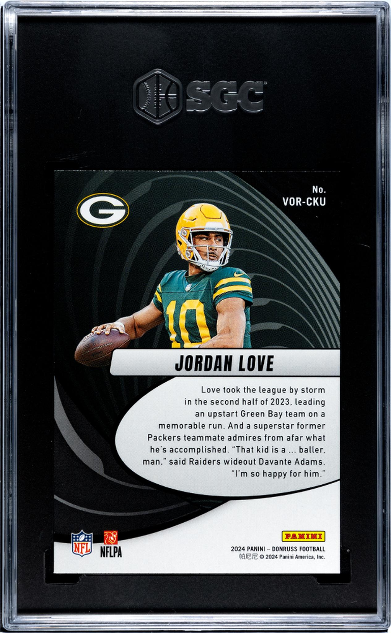 2024 Donruss Vortex Jordan Love #VOR-CKU SGC 10