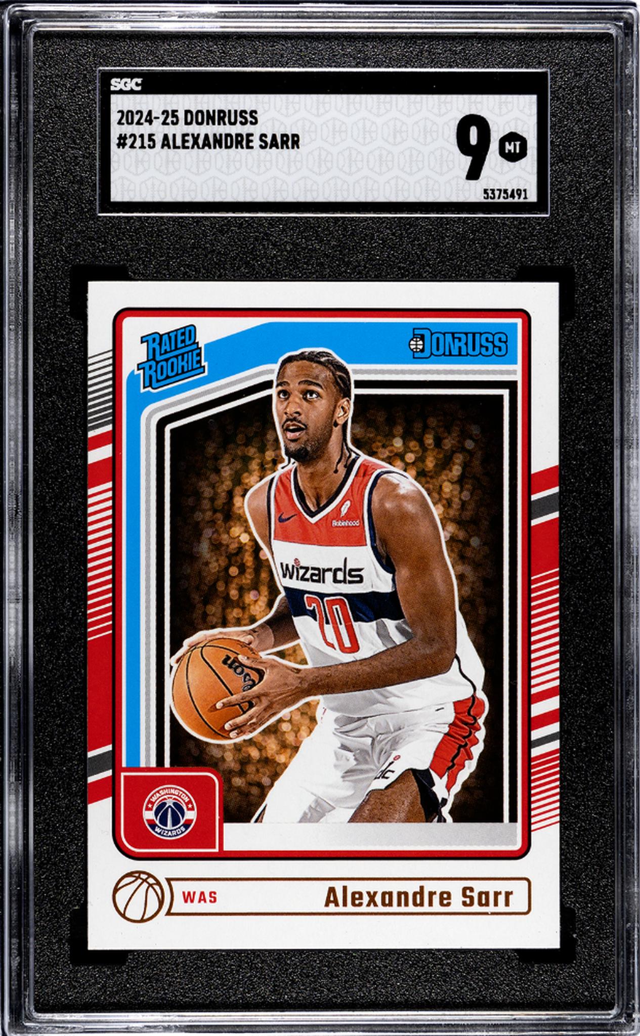 2024 Donruss Alexandre Sarr #215 RC SGC 9