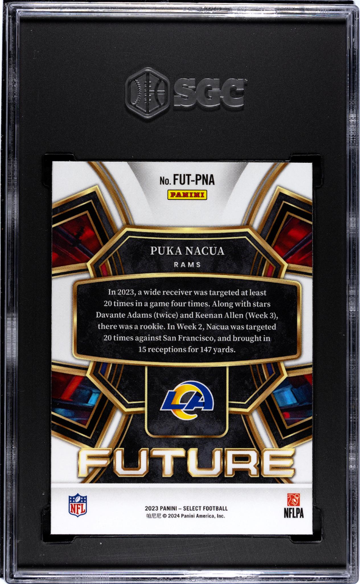 2023 Panini Select #FUT-PNA Puka Nacua Future Rookie  SGC 8.5