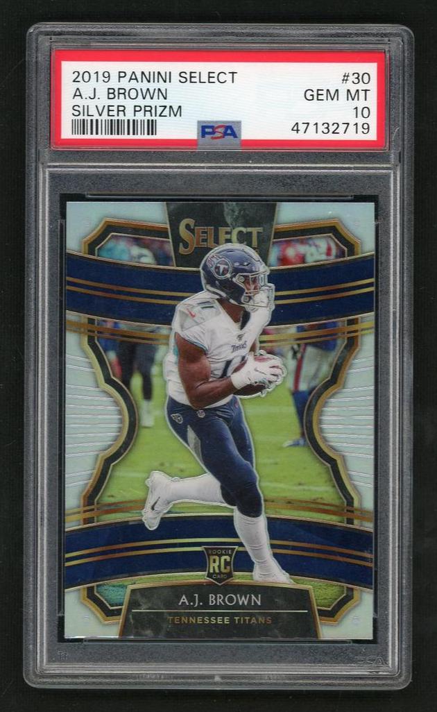 2019 Panini Select Concourse Silver Prizm A.J. Brown #30 PSA 10