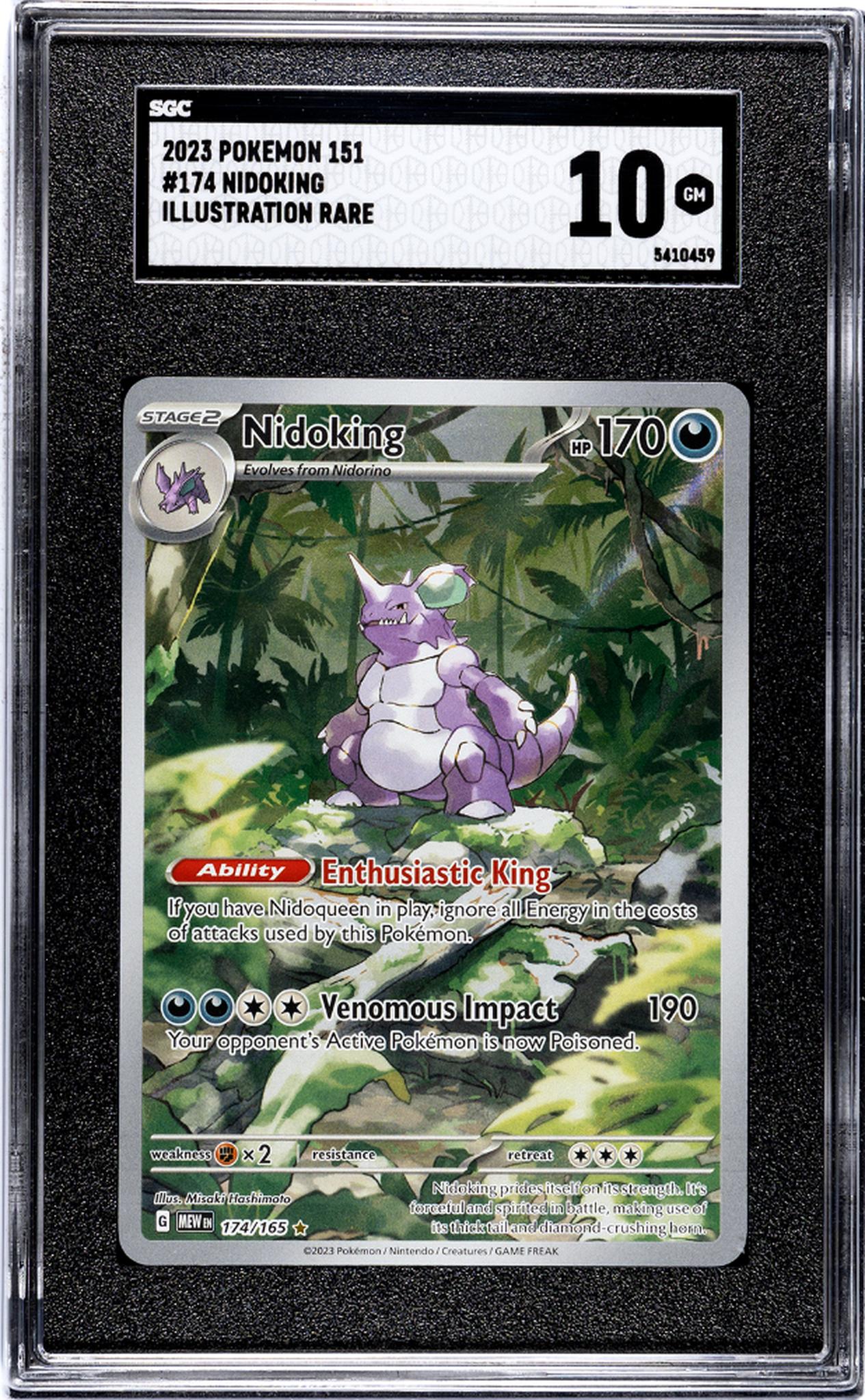 2023 Pokémon Scarlet & Violet 151 Illustration Rare Nidoking #174/165 SGC 10