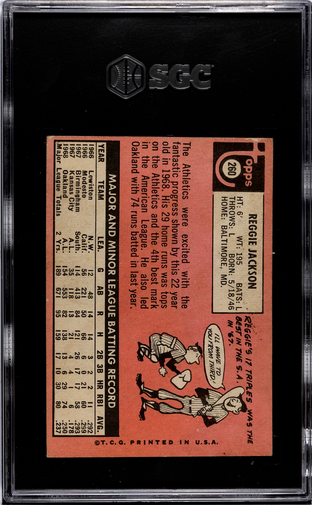 1969 Topps #260 Reggie Jackson SGC 3