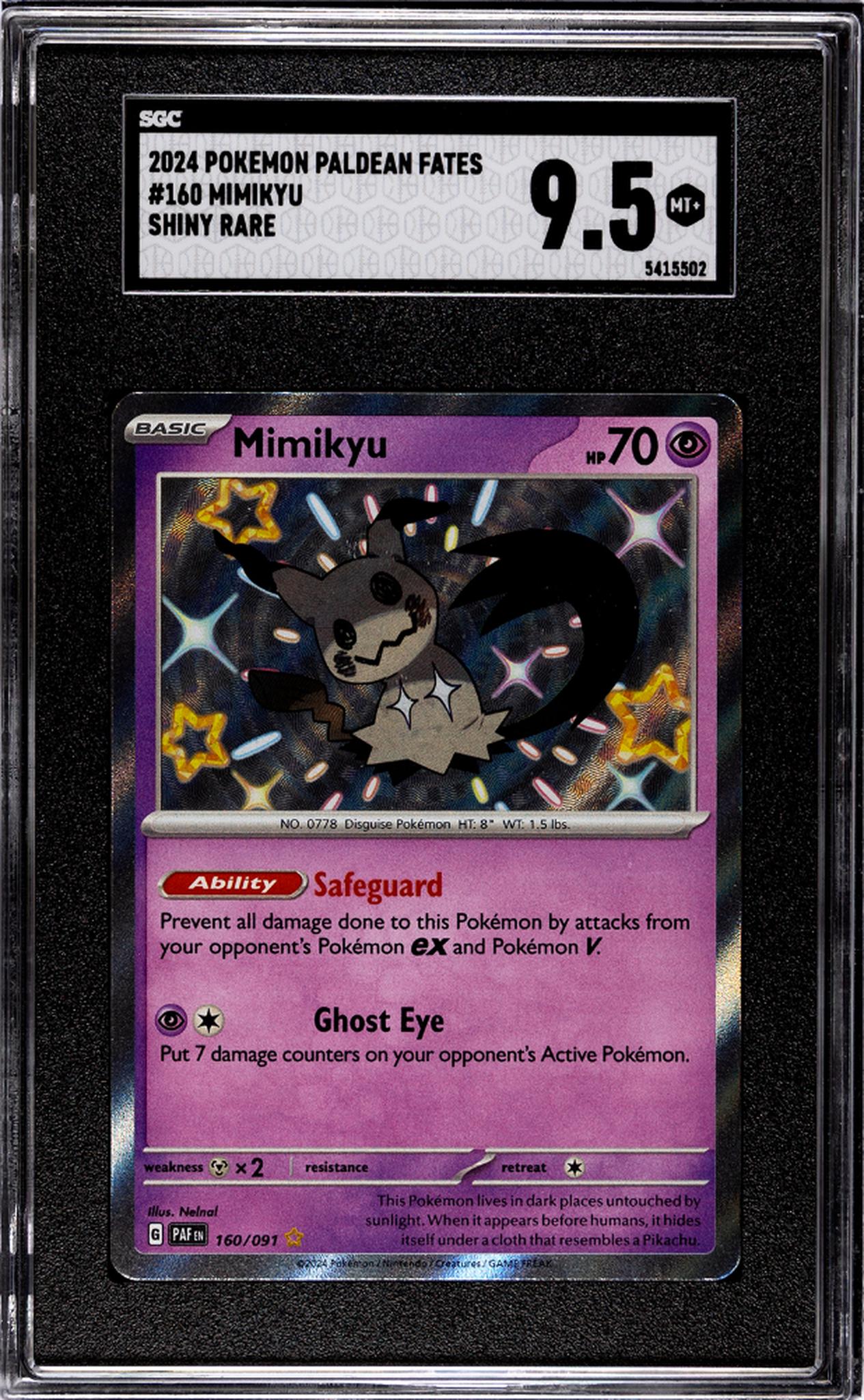 2024 Nintendo Pokemon #160/091 Mimikyu Shiny SGC 9.5