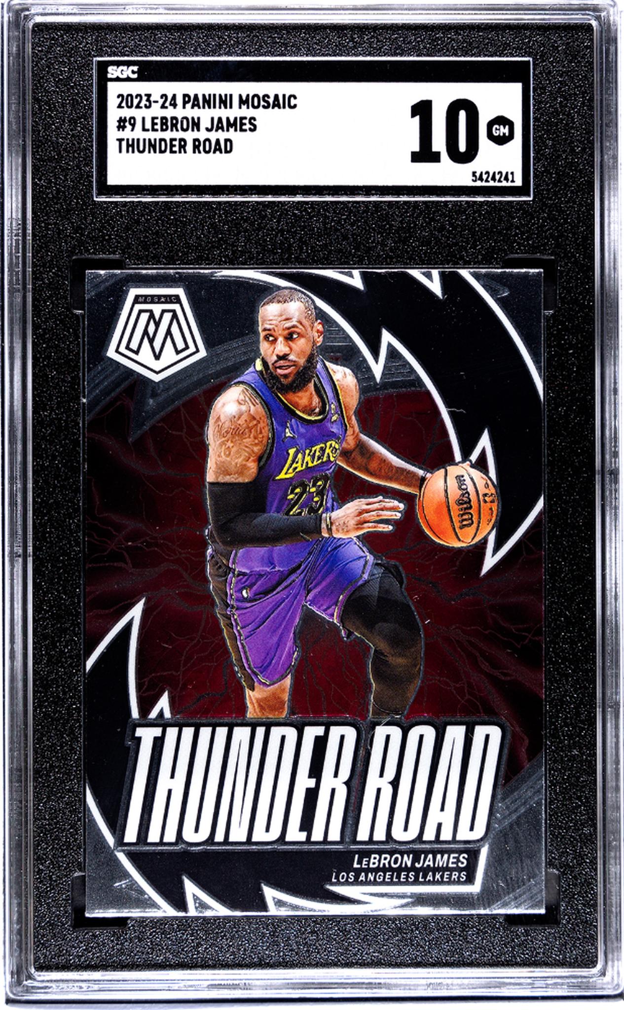 2023-24 Panini Mosaic #9 Lebron James Thunder Road SGC 10