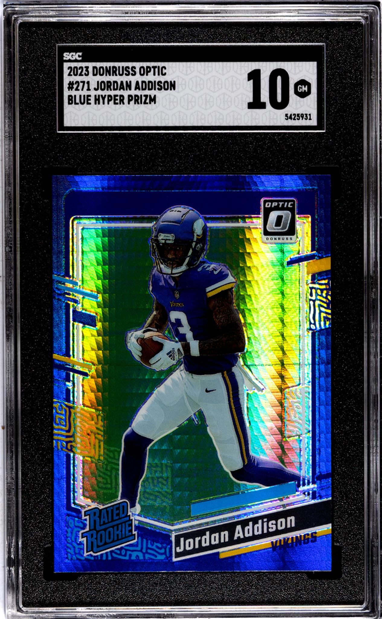 2023 Panini Donruss Optic #271 Jordan Addison Blue Rookie SGC 10 Gem Mint 