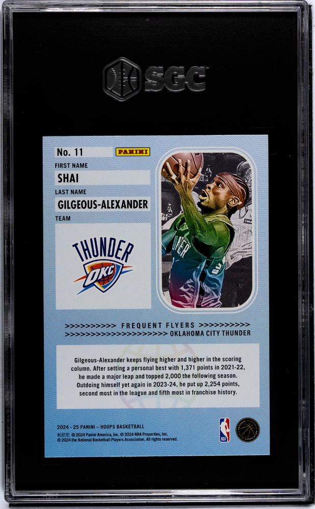 2024-25 Panini Hoops #11 Shai Gilgeous-Alexander Frequent Flyers SGC 10