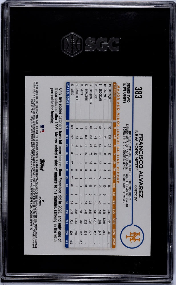 2024 Topps #383 Francisco Alvarez Future Stars SGC 10