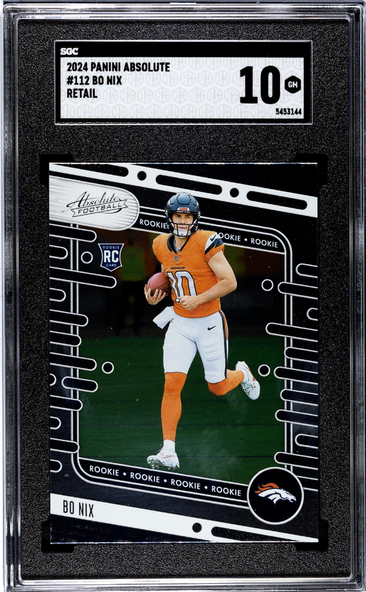 2024 Panini Absolute Bo Nix #112 RC SGC 10