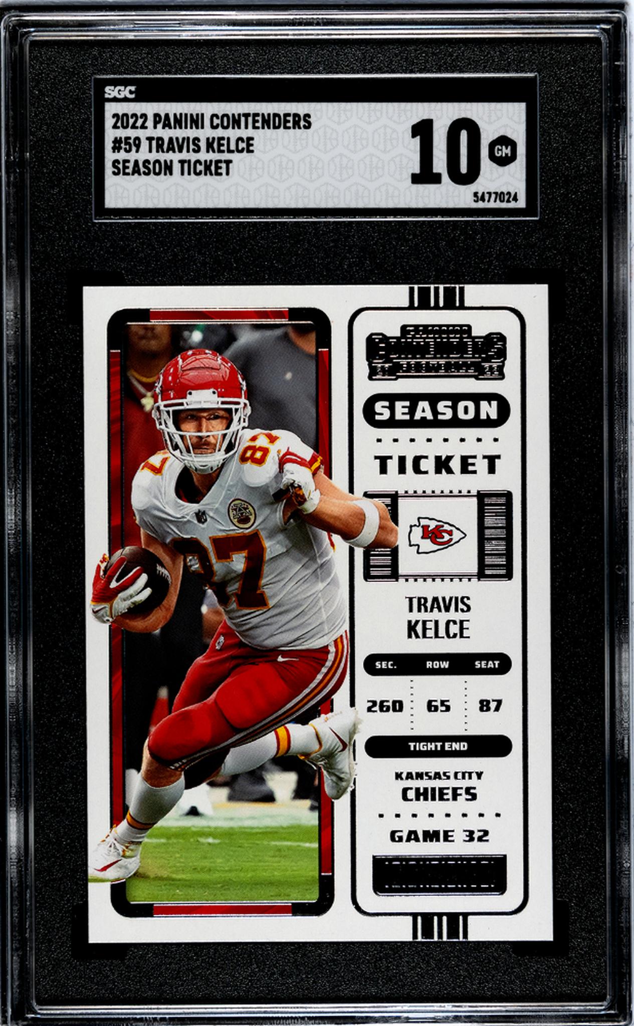 2022 Panini Contenders #59 Travis Kelce Season Ticket SGC 10