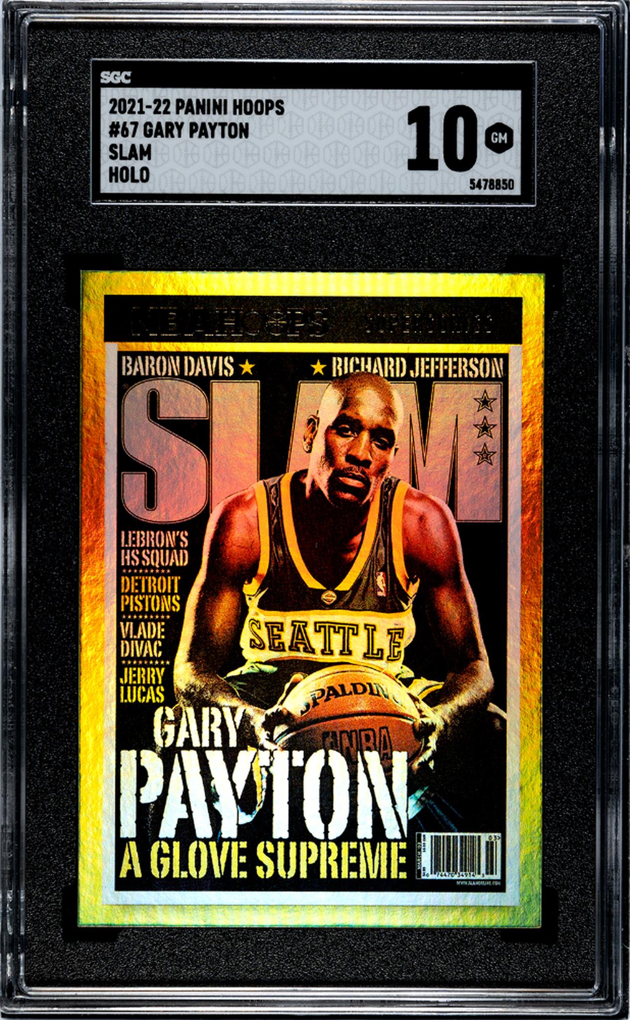 2021 Panini Hoops #67 Gary Payton SLAM Holo SGC 10 Gem Mint