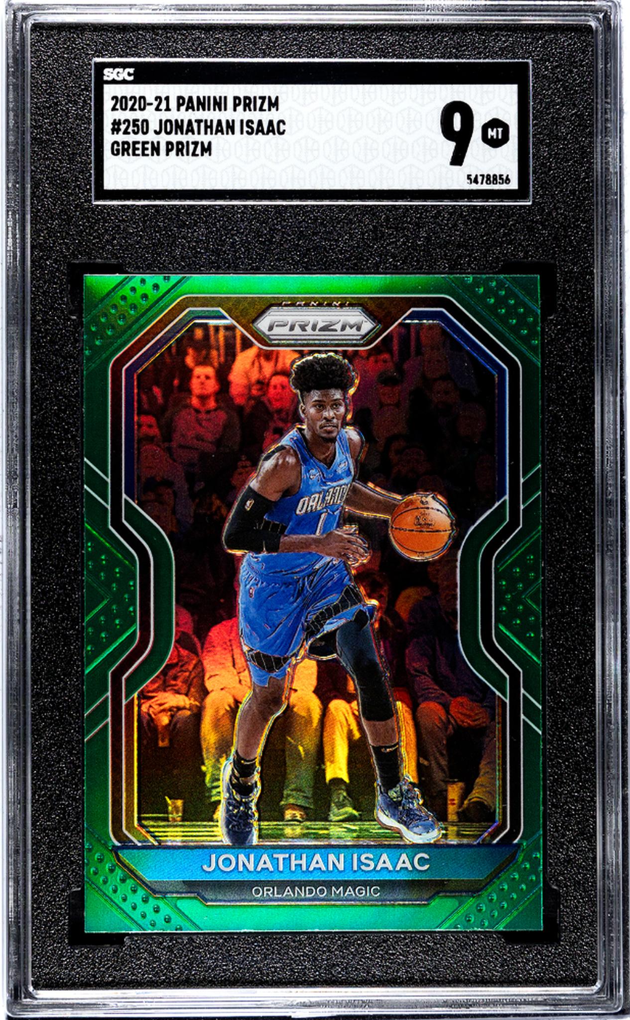 2020-21 Panini Prizm #250 Jonathan Isaac Green Prizm SGC 9