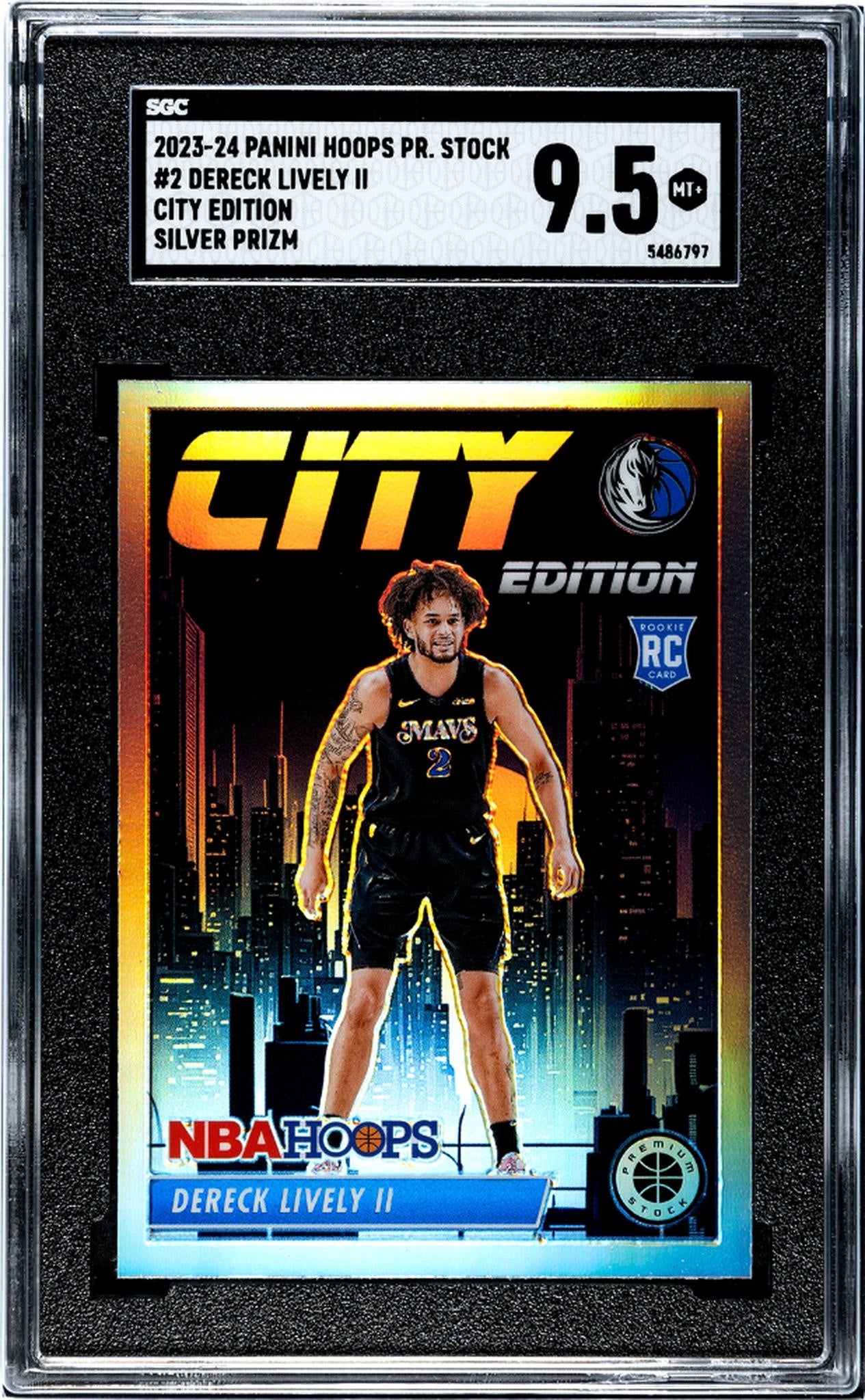 2023 NBA Hoops #2 Dereck Lively II City Edition SGC 9.5