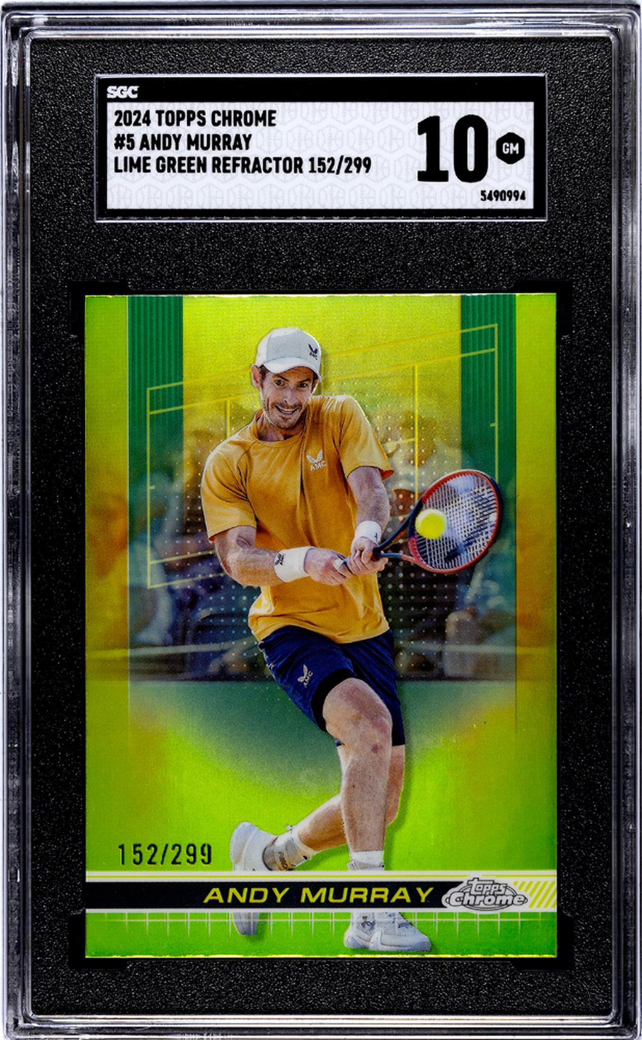 2024 Topps Chrome #5 Andy Murray Lime Green Refractor /299 SGC 10