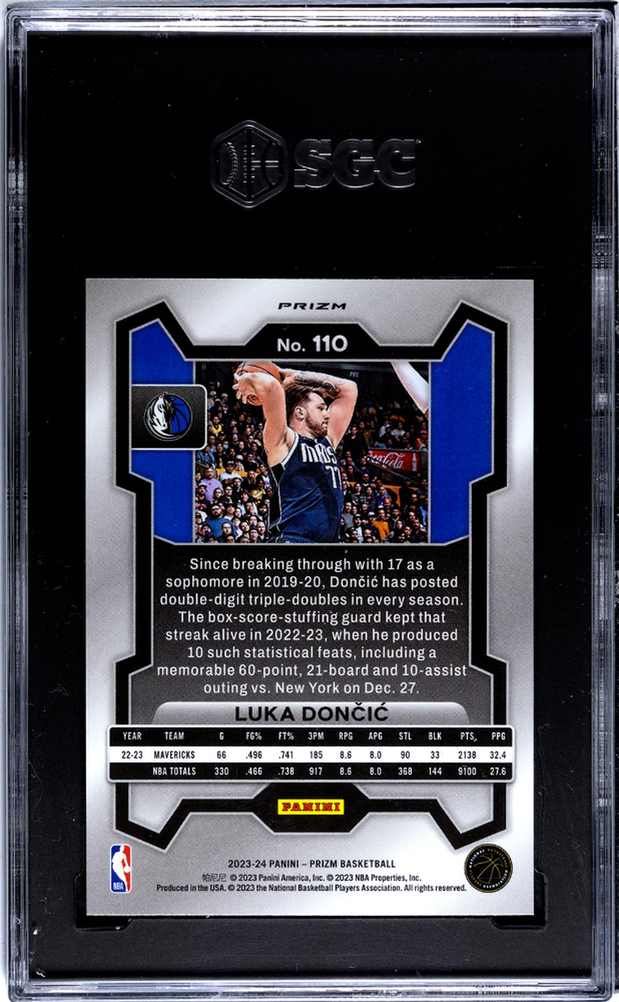 2023-24 Panini Prizm #110 Luka Doncic Silver Prizm SGC 9.5
