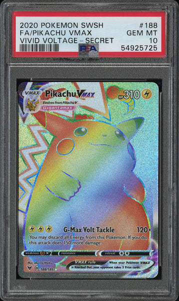 new rare pokémon cards 2020 2020 Pokemon Sword and Shield Vivid Voltage Secret Rare Pikachu Vmax # –  Monmouth Sports Cards